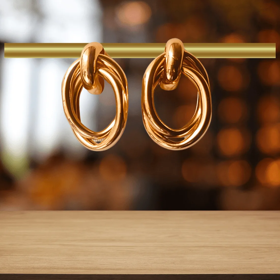 Large Knob Ring Studs Earrings