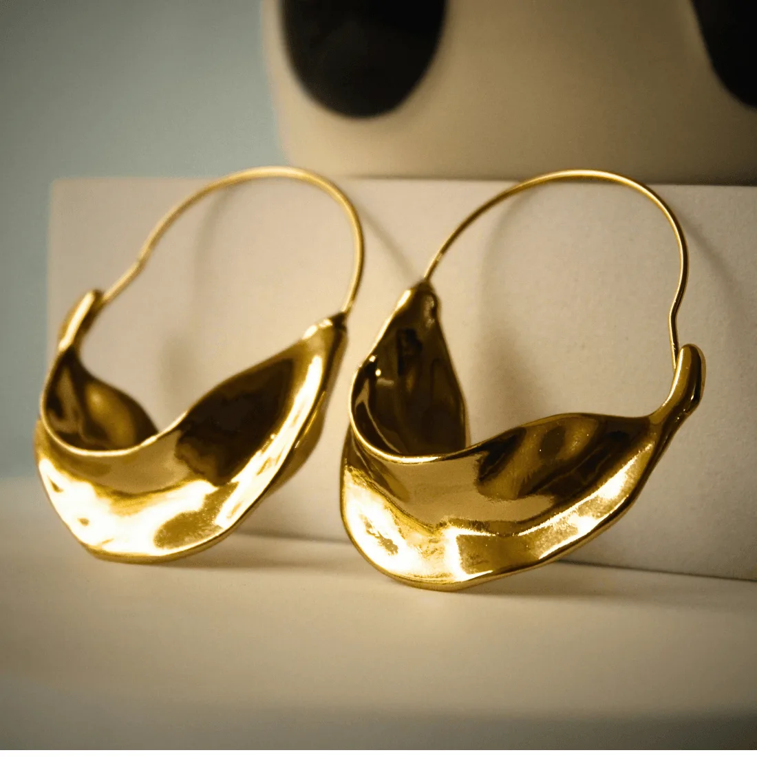 Heavy Swirl Metallic Statement Earrings