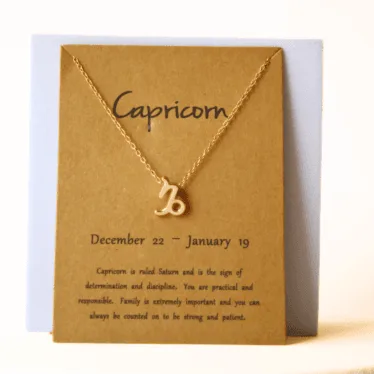 Zodiac Sign Necklace (Capricorn Star Sign Horoscope Necklace)