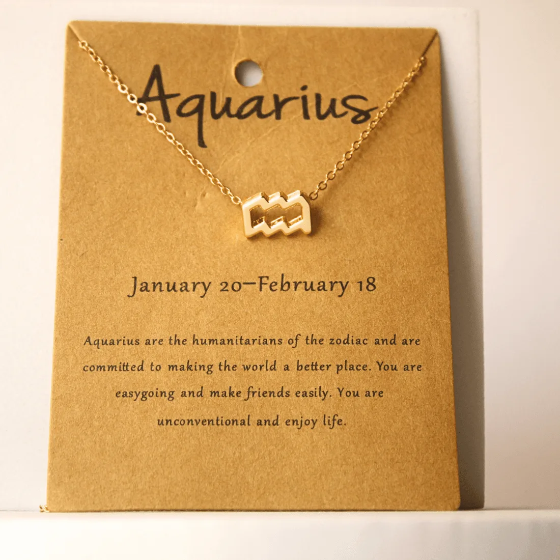 Zodiac sign Necklace (Aquarius Star Sign Horoscope Necklace)