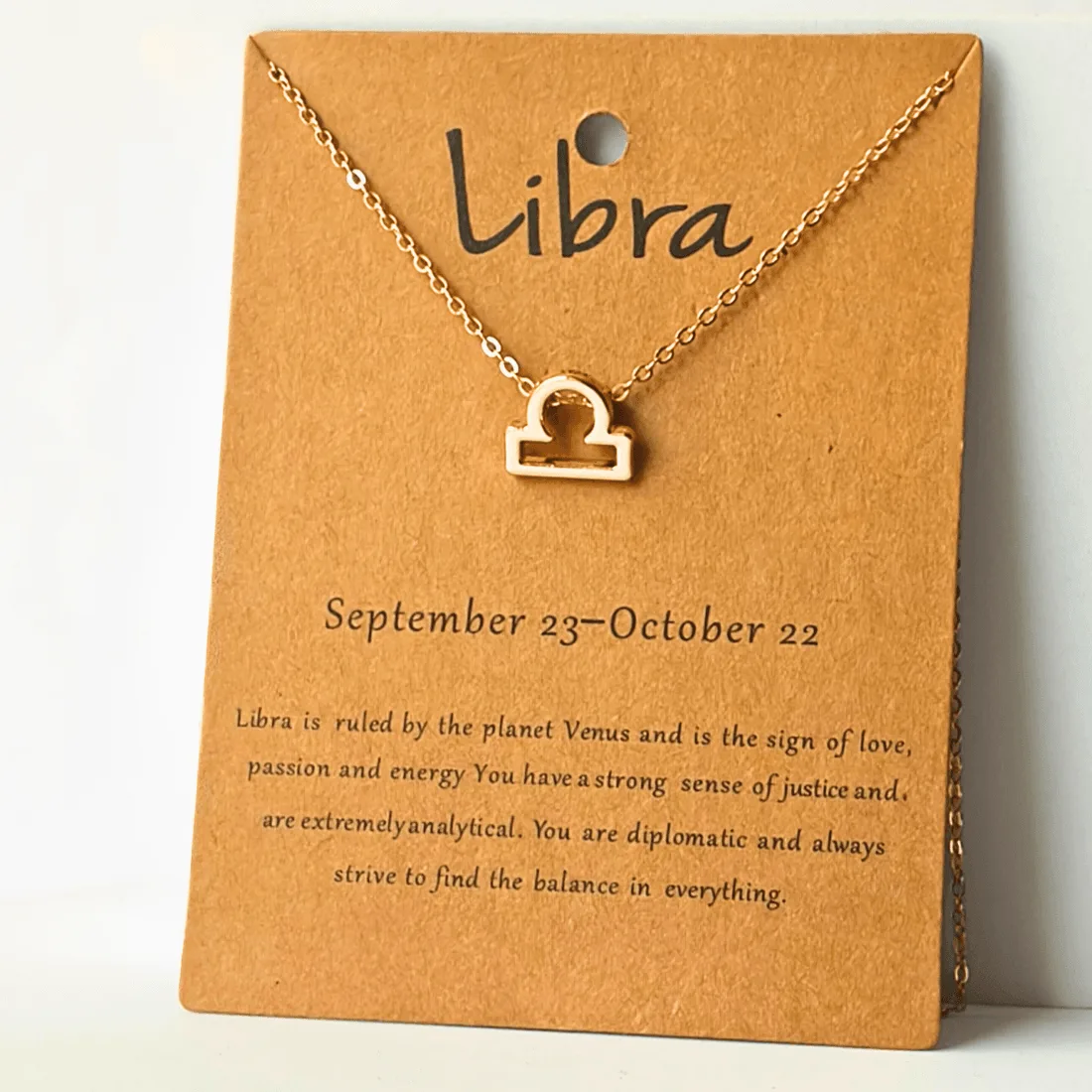 Zodiac Sign Necklace (LIBRA Star Sign Horoscope Necklace)
