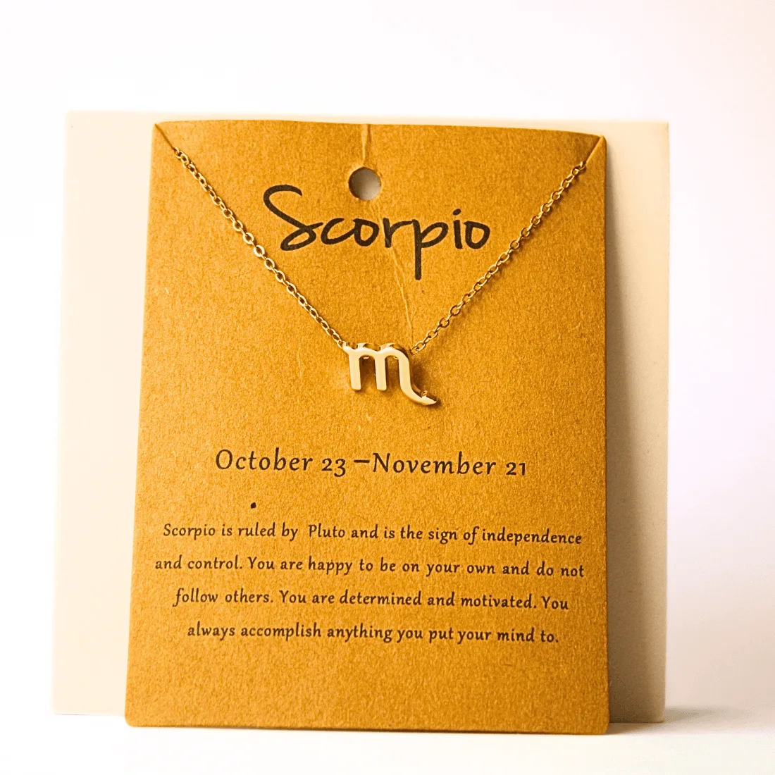 Zodiac Sign Necklace (Scorpio Star Sign Horoscope Necklace)