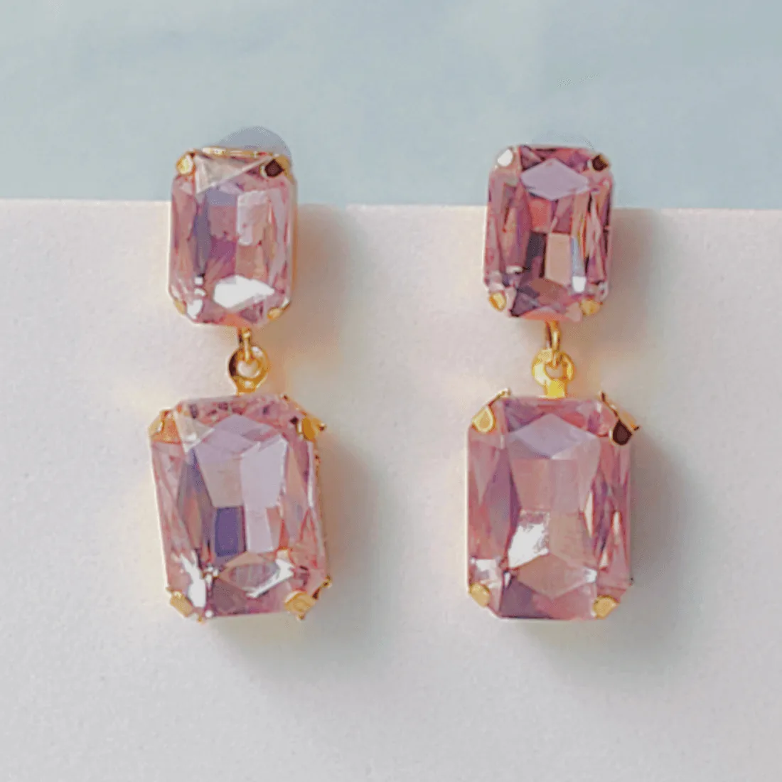 Peach Stone Dangler Earrings