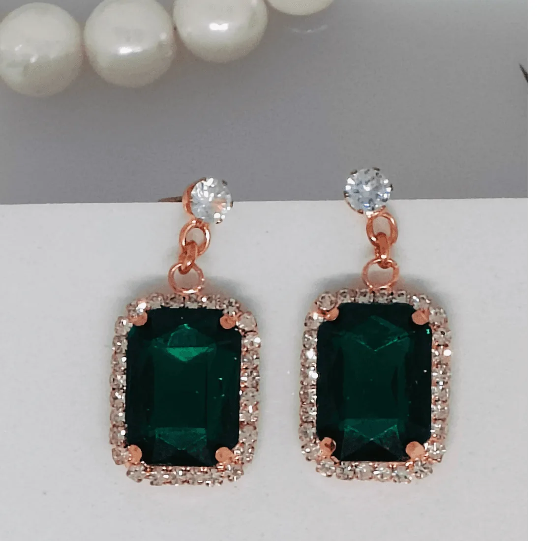 Green Crystal Earrings