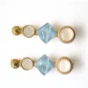 Golden Blue Aqua Metal Clips (Pair)