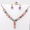 Rani Stones Multicolored Necklace set with Ring