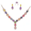 Rani Stones Multicolored Necklace set with Ring - Image 6
