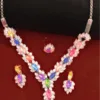 Rani Stones Multicolored Necklace set with Ring - Image 5